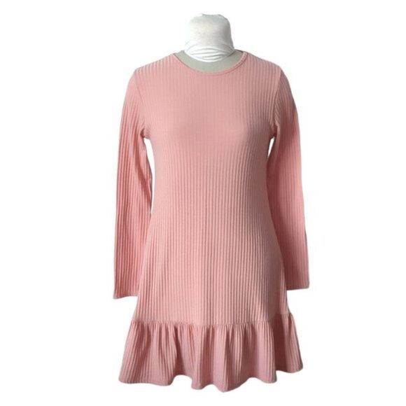 Boohoo Ribbed Ruffle Mini Dress - Picture 1 of 5